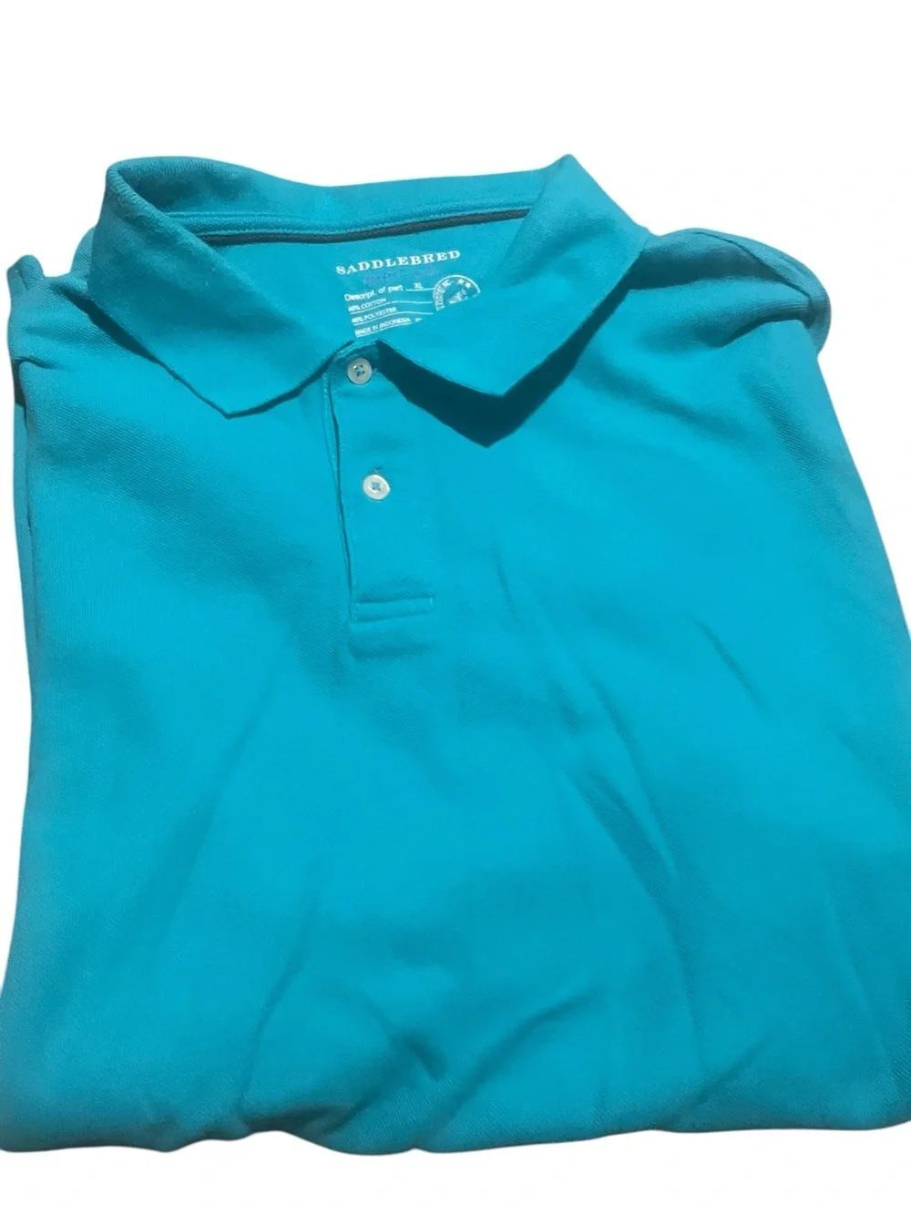 Saddlebred Men’s Turquoise Polo Shirt like new size XL